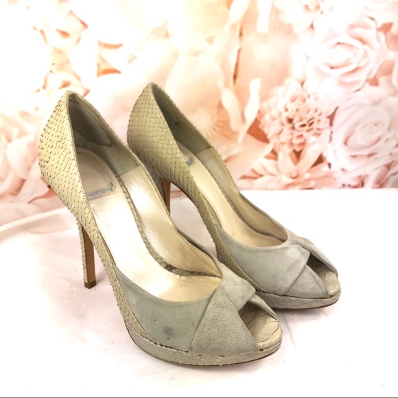 Christian Dior beige heels snakeskin leather 7 - Picture 2 of 8